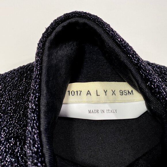 1017 ALYX 9SM Shimmer High Neck Top in Black, Size Small - Picture 2 of 7
